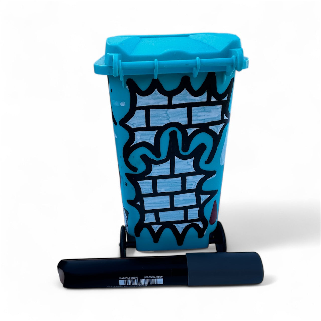 Mini Trash Can (Hand Painted)