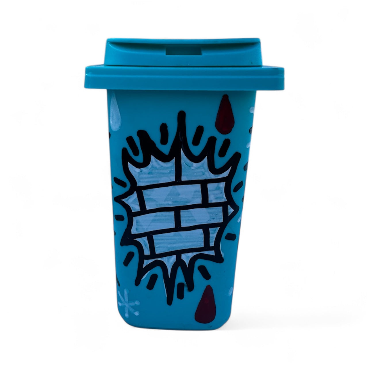 Mini Trash Can (Hand Painted)